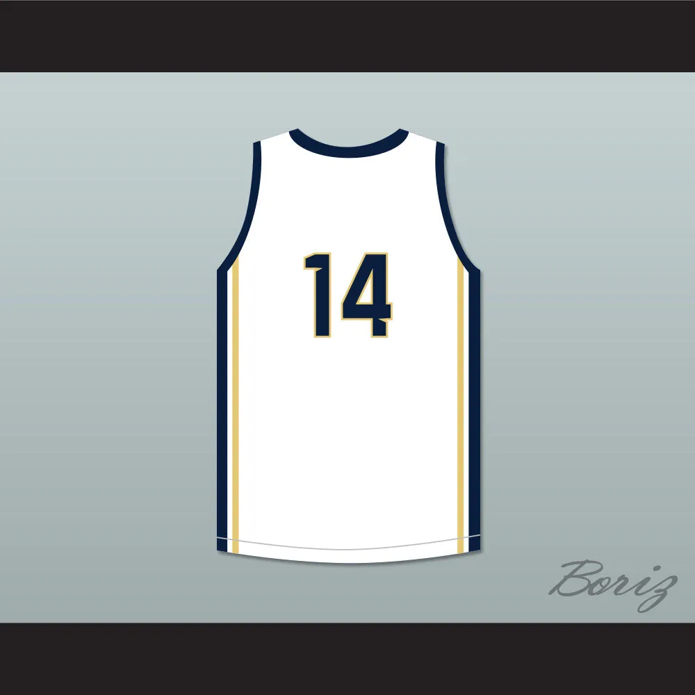 Player 14 Whitnall High School Falcons White Basketball Jersey 2