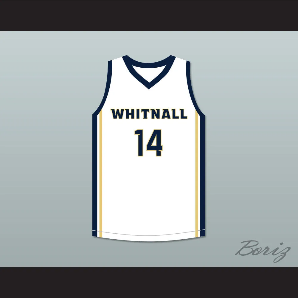 Player 14 Whitnall High School Falcons White Basketball Jersey 2