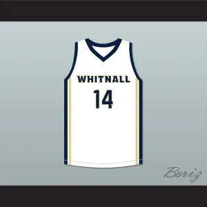 Player 14 Whitnall High School Falcons White Basketball Jersey 2