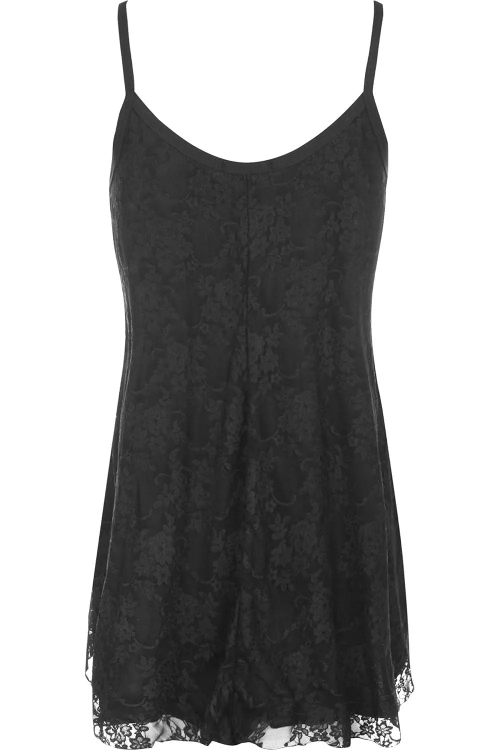 Plus Size Lace Chiffon Sheer Swing Vest
