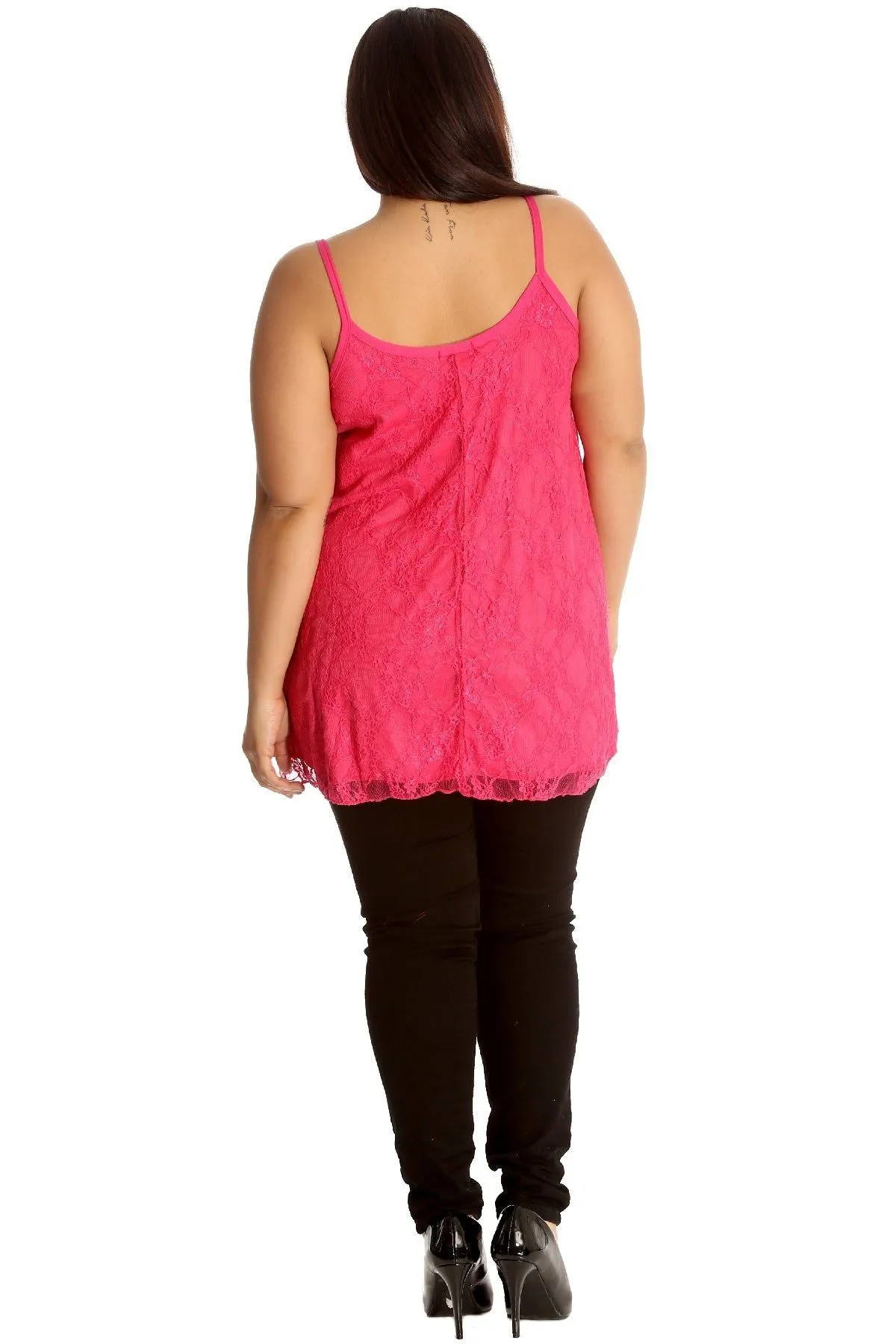Plus Size Lace Chiffon Sheer Swing Vest