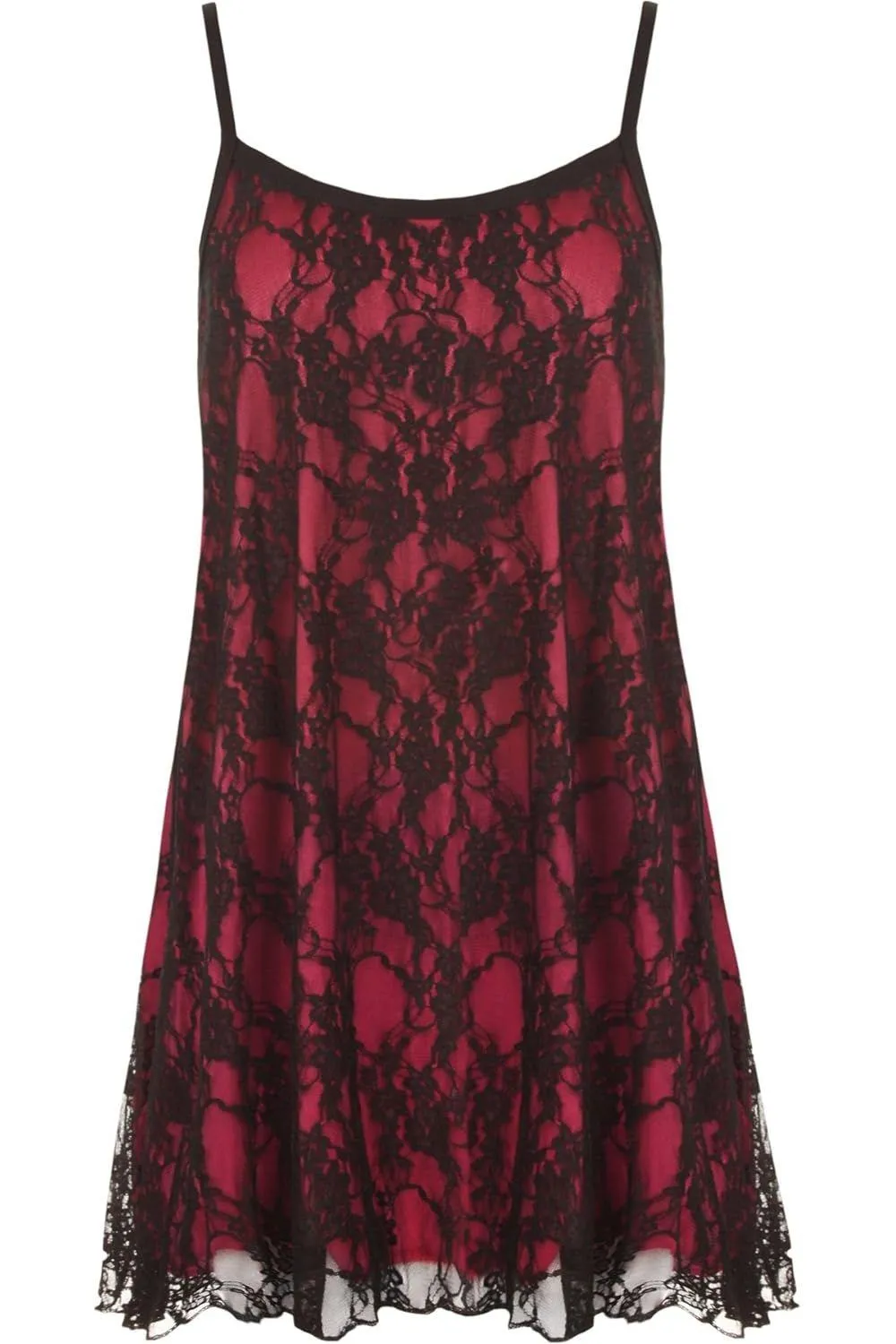 Plus Size Lace Chiffon Sheer Swing Vest
