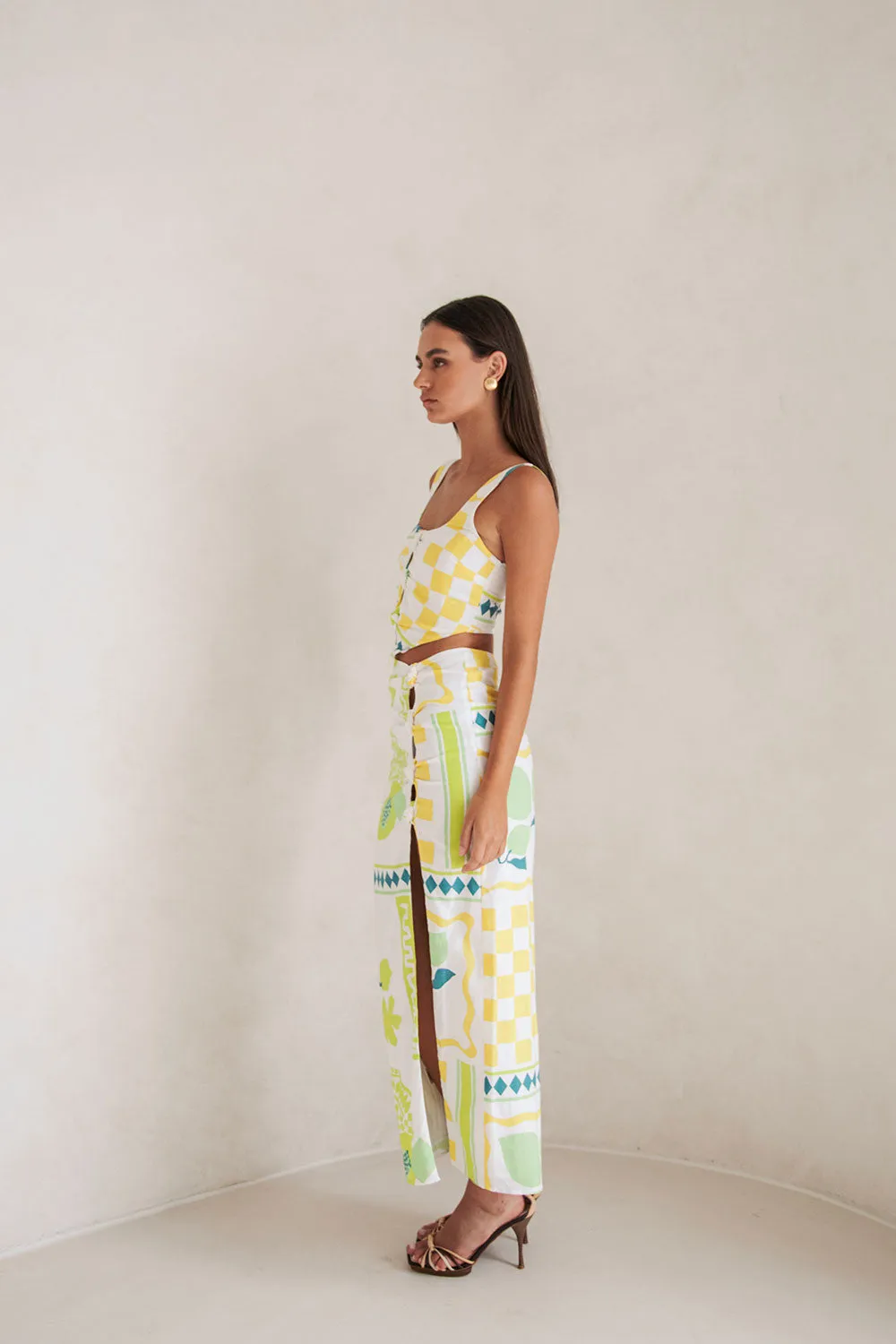 Pluto Midi Skirt - Prego Verde