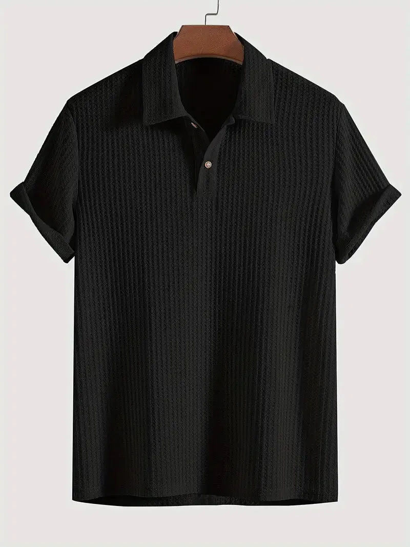 Polo Shirt – Textured Knit – Casual Smart Look