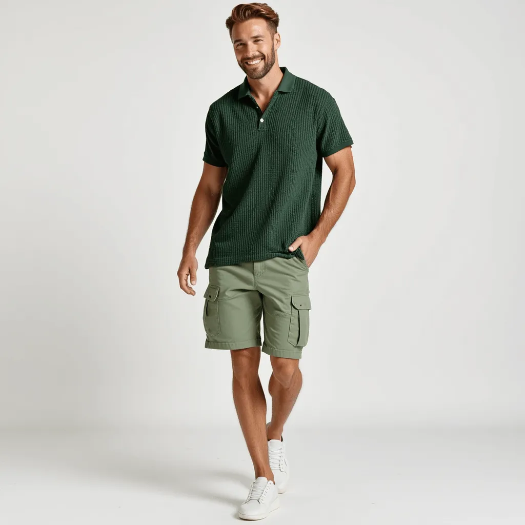 Polo Shirt – Textured Knit – Casual Smart Look