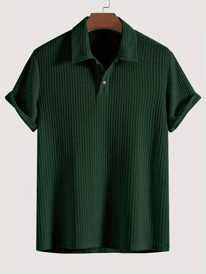 Polo Shirt – Textured Knit – Casual Smart Look