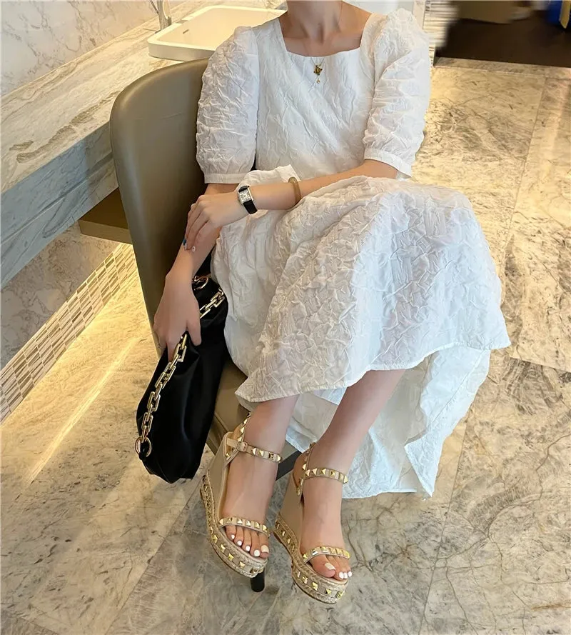 Rivet Glam Ankle Strap Sandals