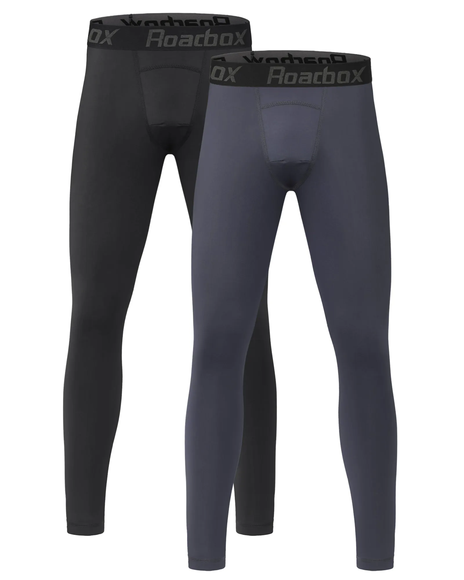Roadbox 2 Pack Boys Compression Pants Base Layer Underwear Youth Quick Dry Spandex Tights Leggings for Running Football Basketball