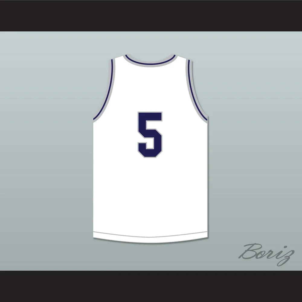 Ryan Rollins 5 Dakota High School Cougars White Basketball Jersey 1