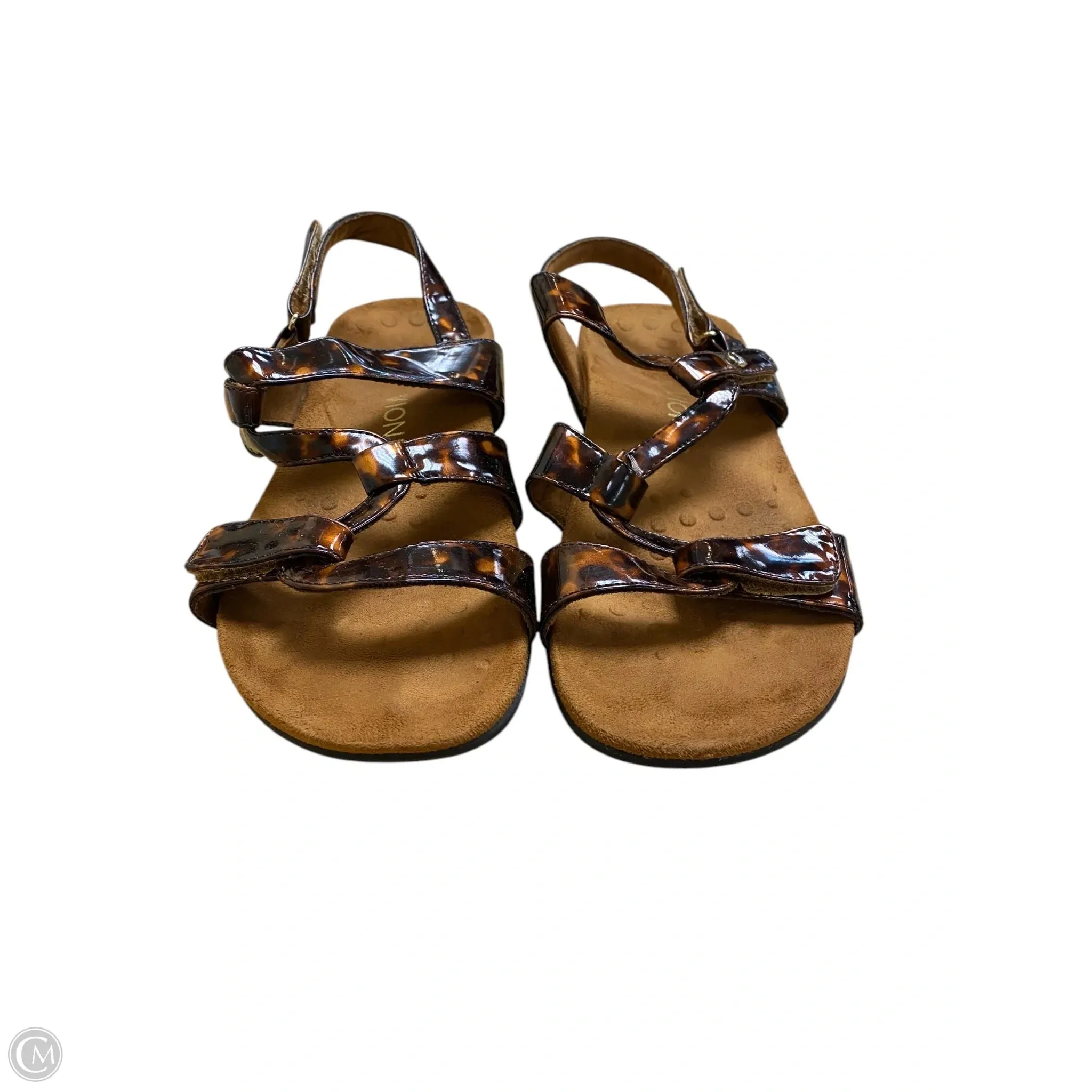 Sandals Flats By Vionic In Tortoise Shell Print, Size: 8
