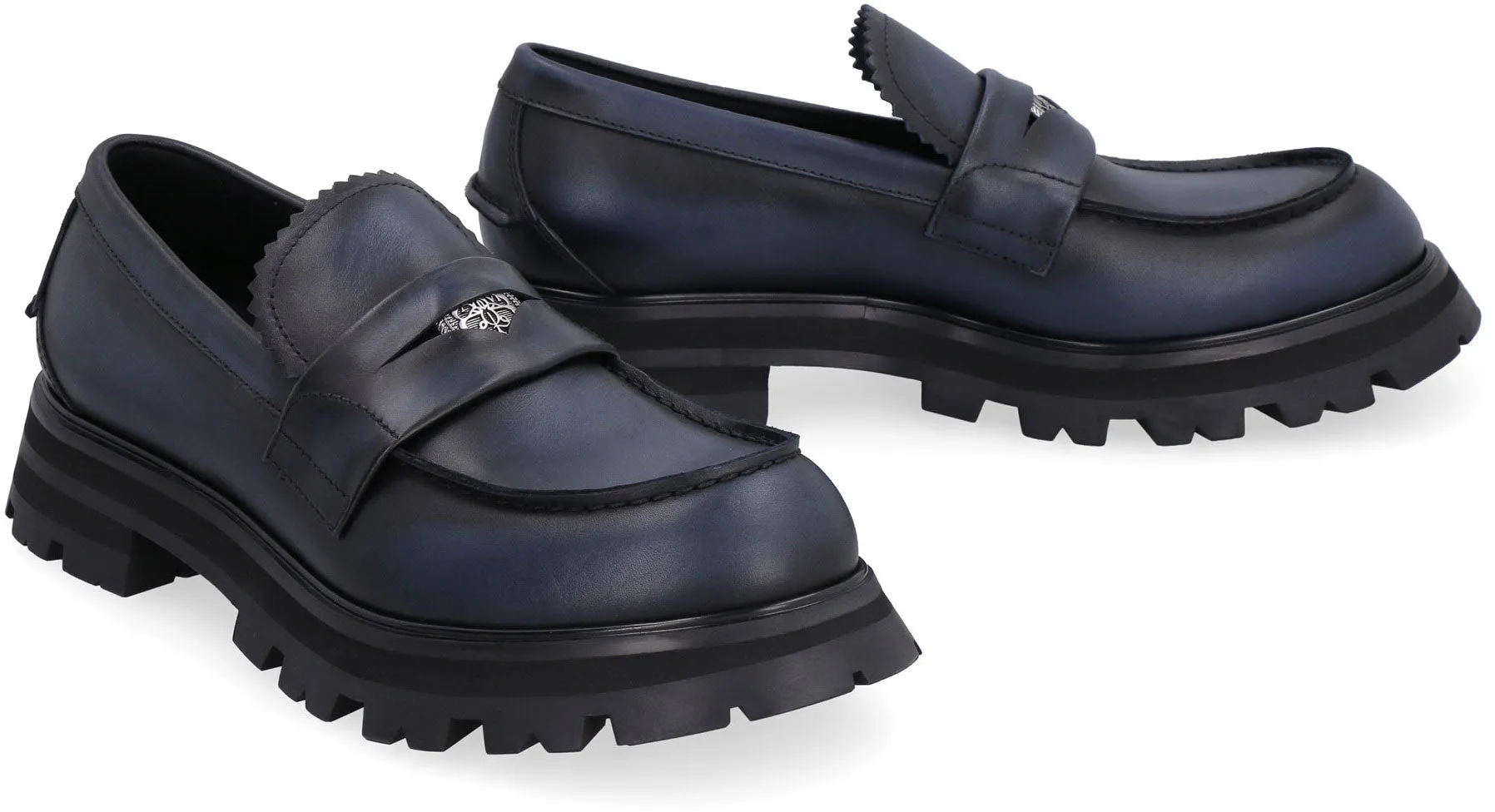 Seal Logo leather loafers