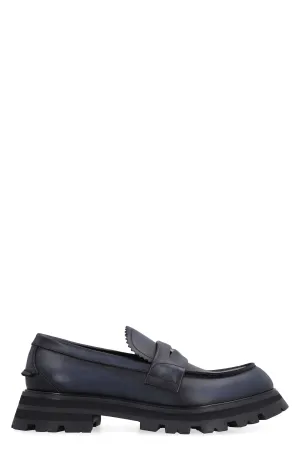 Seal Logo leather loafers