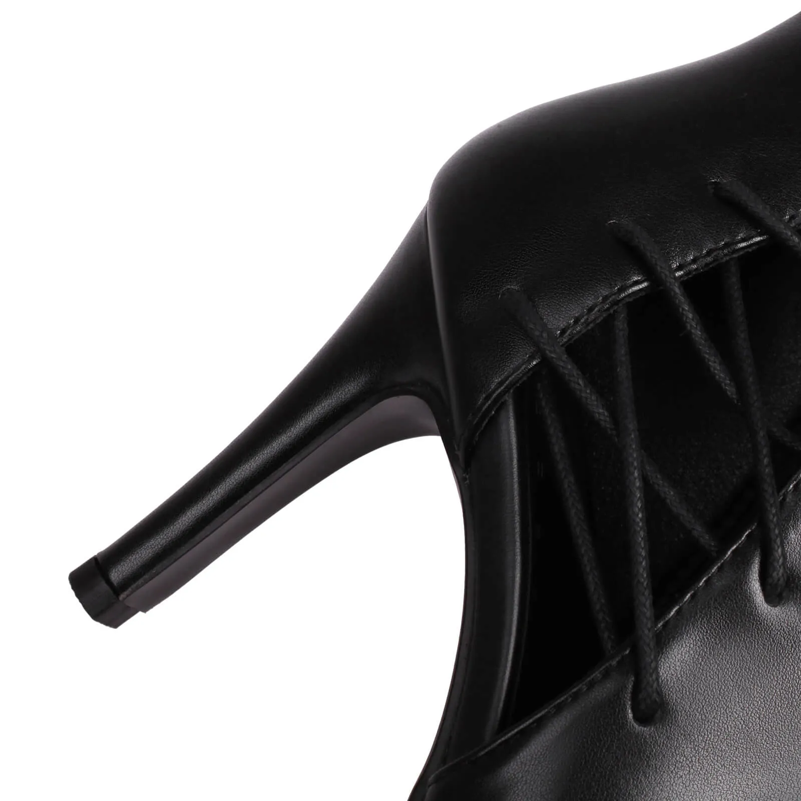 Shiny Black Open Toe Over-The-Knee Boots