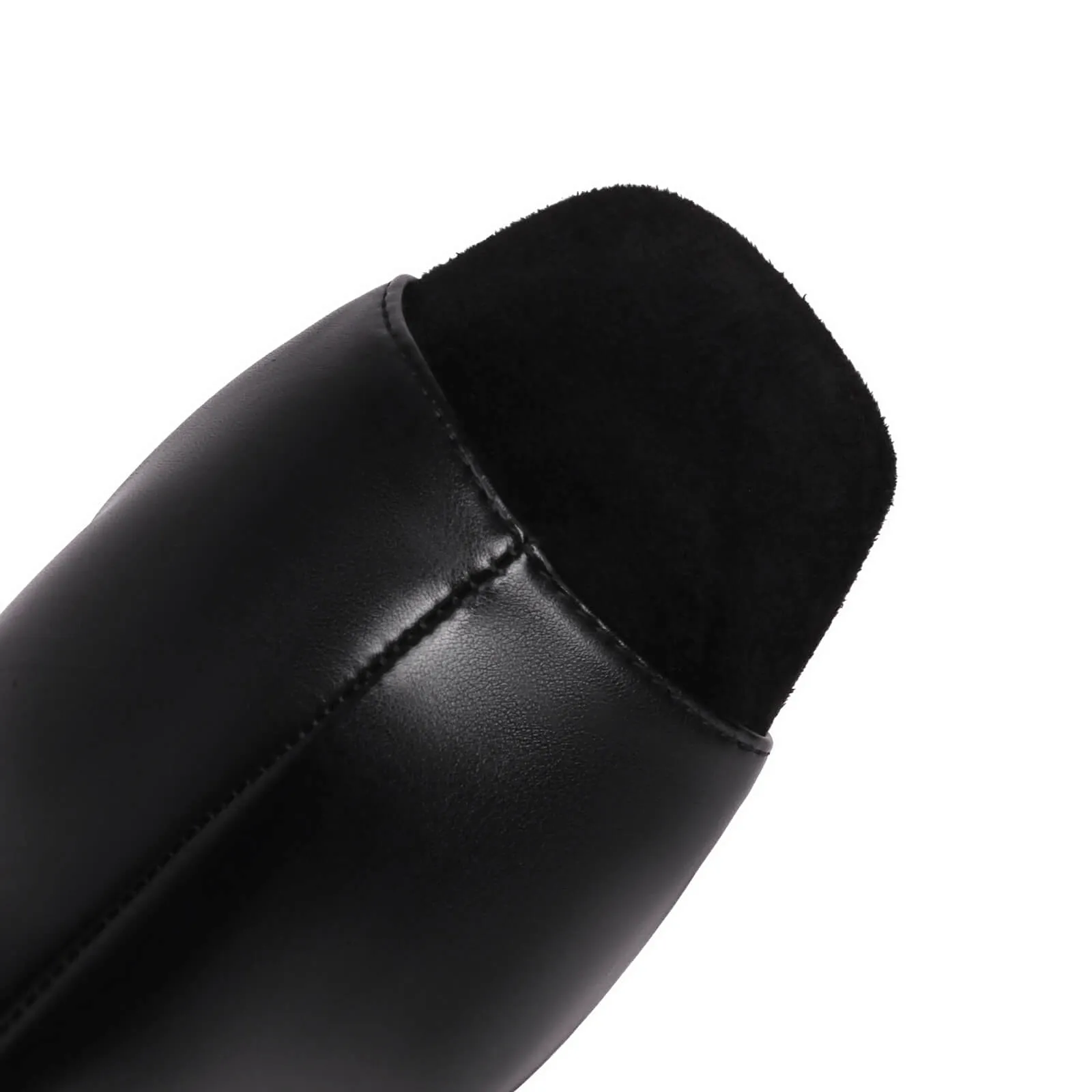 Shiny Black Open Toe Over-The-Knee Boots