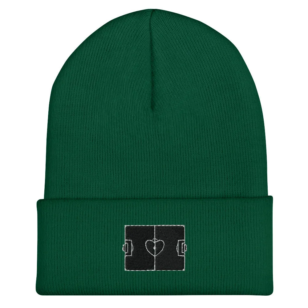 Soccer Love Field Embroidered Beanie