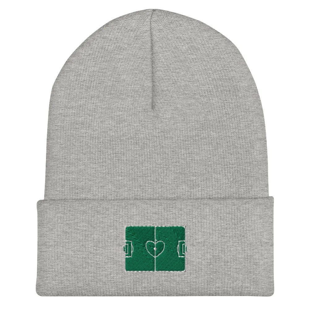 Soccer Love Field Embroidered Beanie