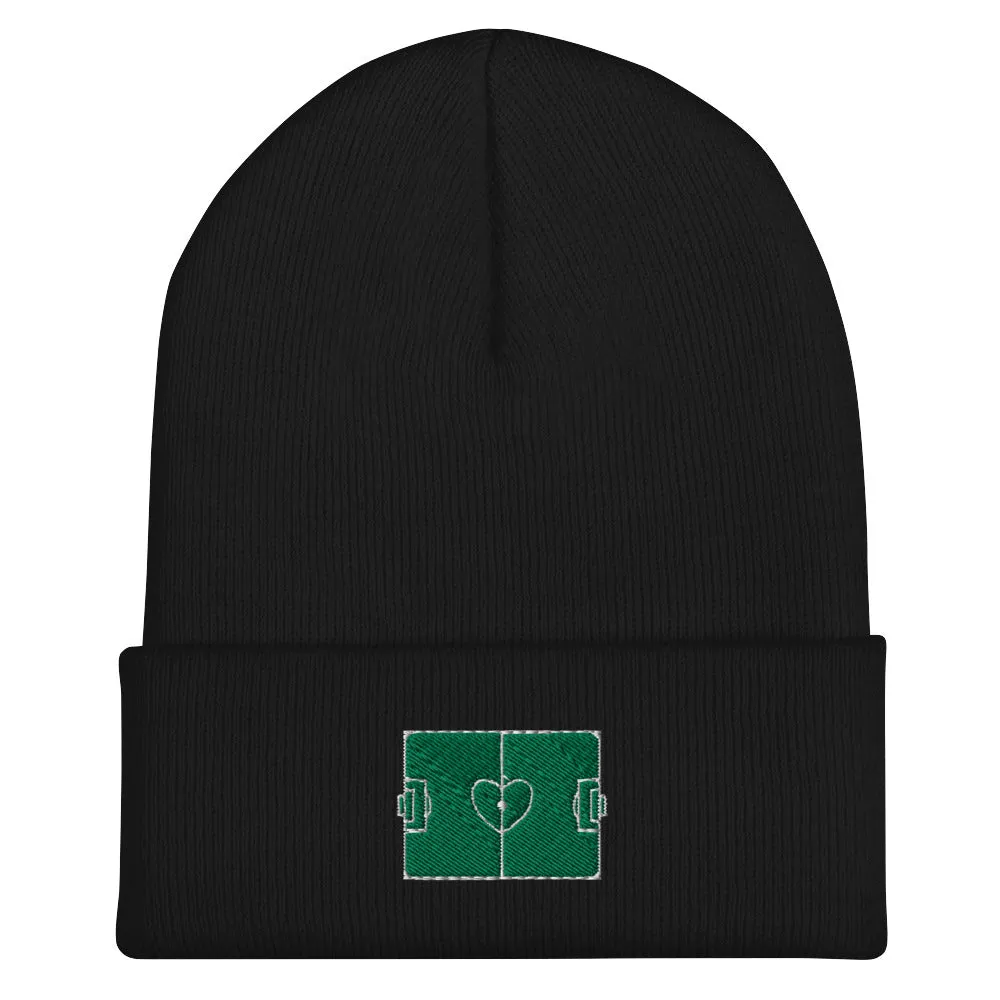 Soccer Love Field Embroidered Beanie