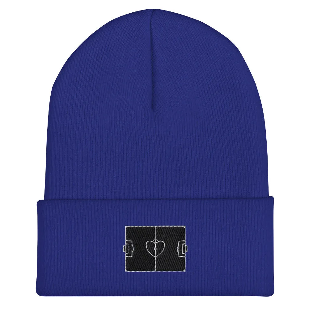Soccer Love Field Embroidered Beanie