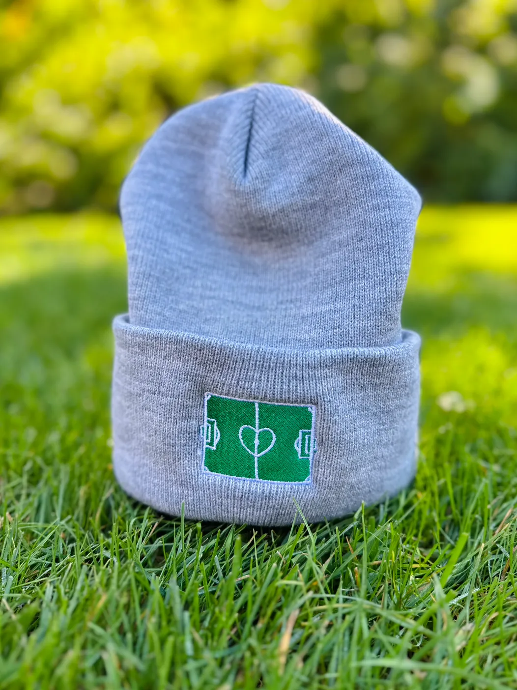 Soccer Love Field Embroidered Beanie