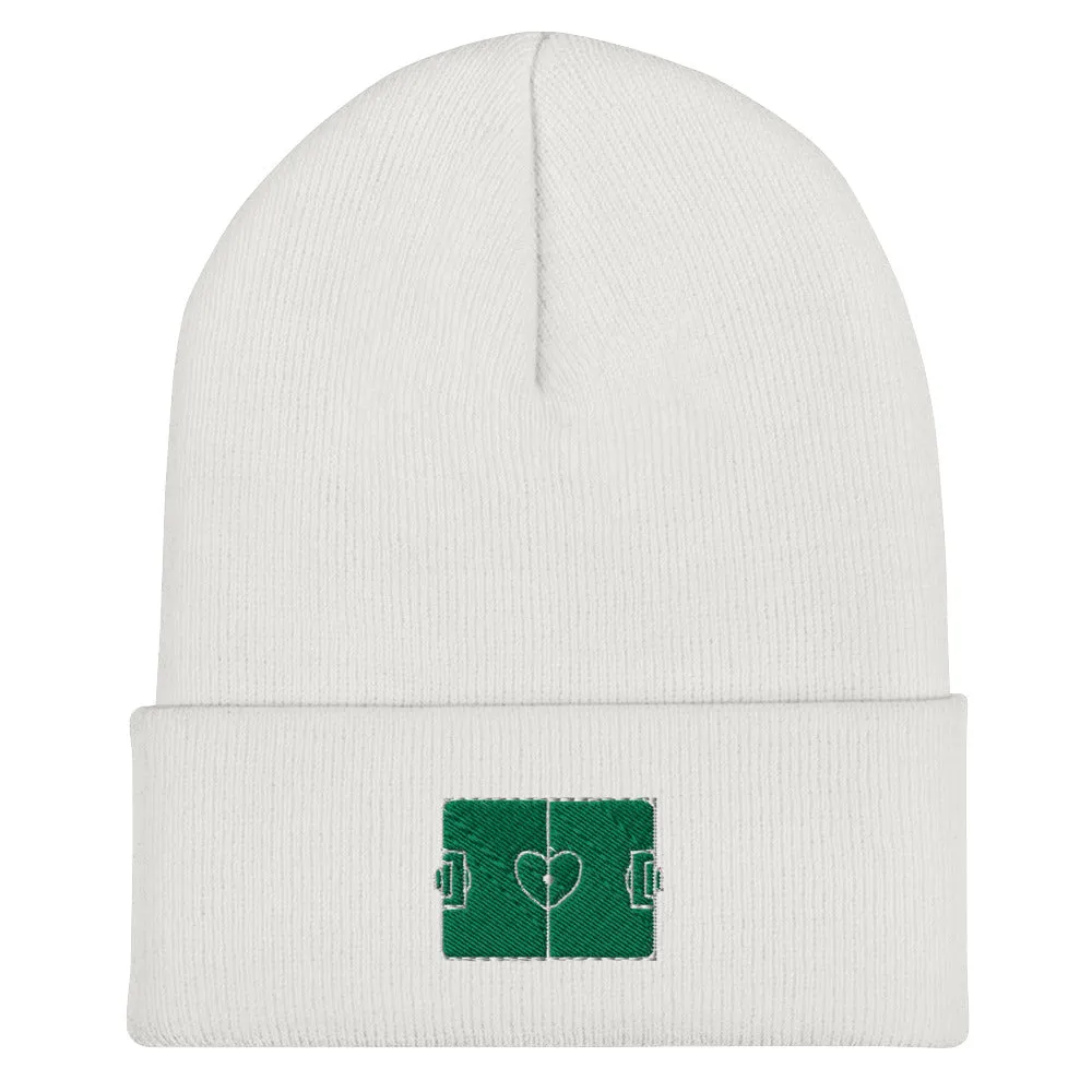 Soccer Love Field Embroidered Beanie