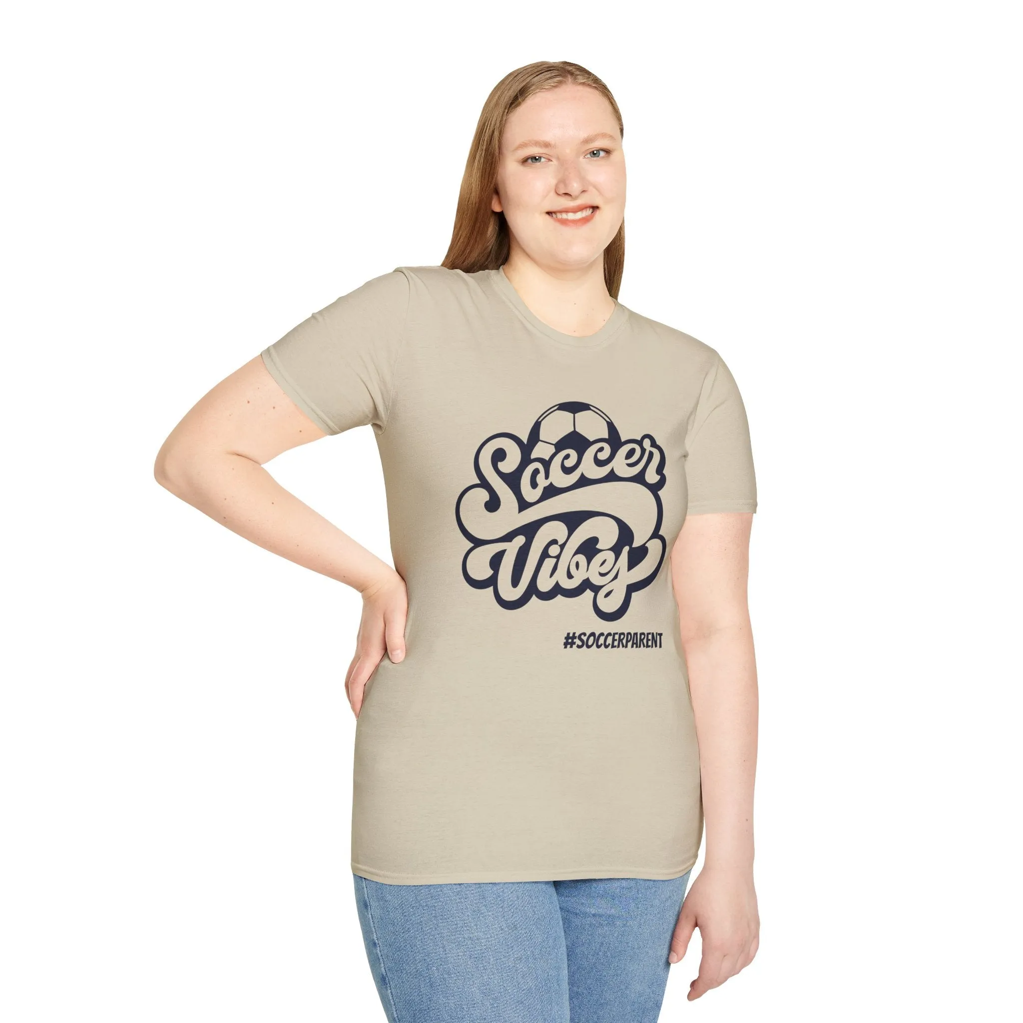 Soccer Vibes Unisex Softstyle T-Shirt for Soccer Parents