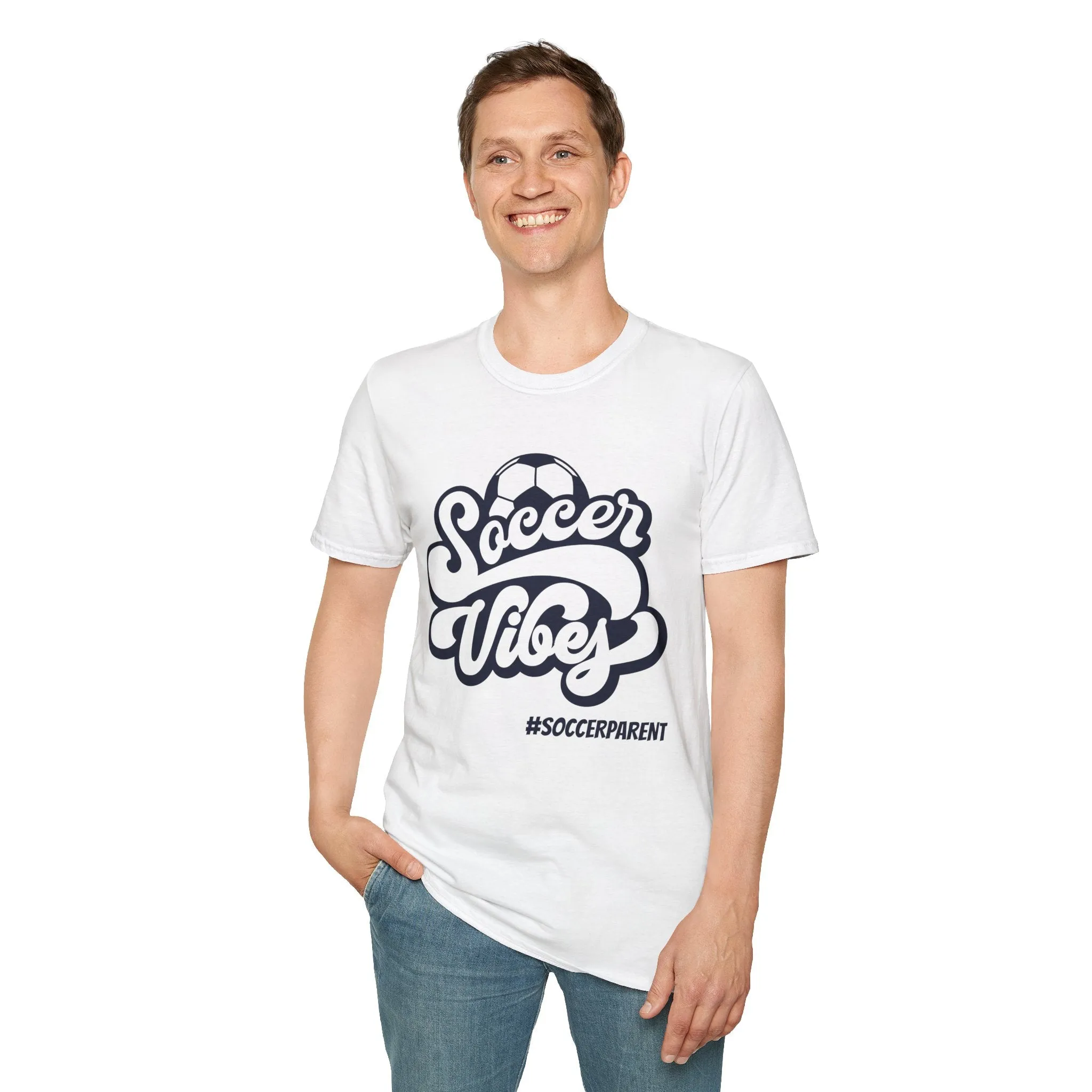 Soccer Vibes Unisex Softstyle T-Shirt for Soccer Parents