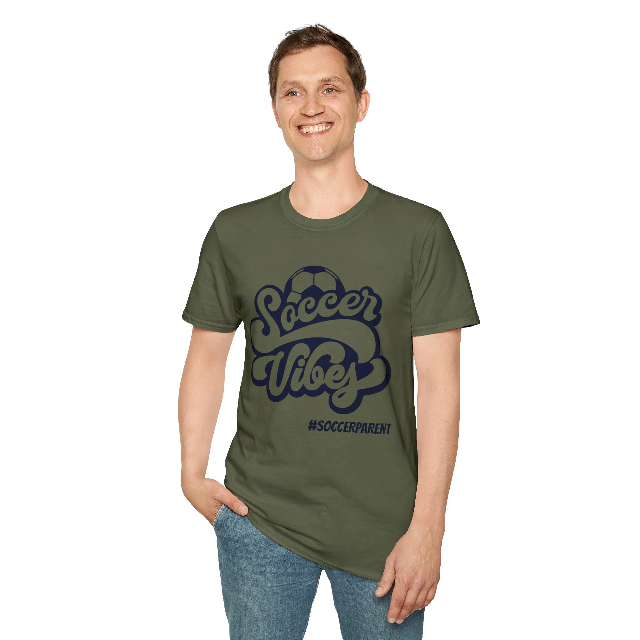 Soccer Vibes Unisex Softstyle T-Shirt for Soccer Parents