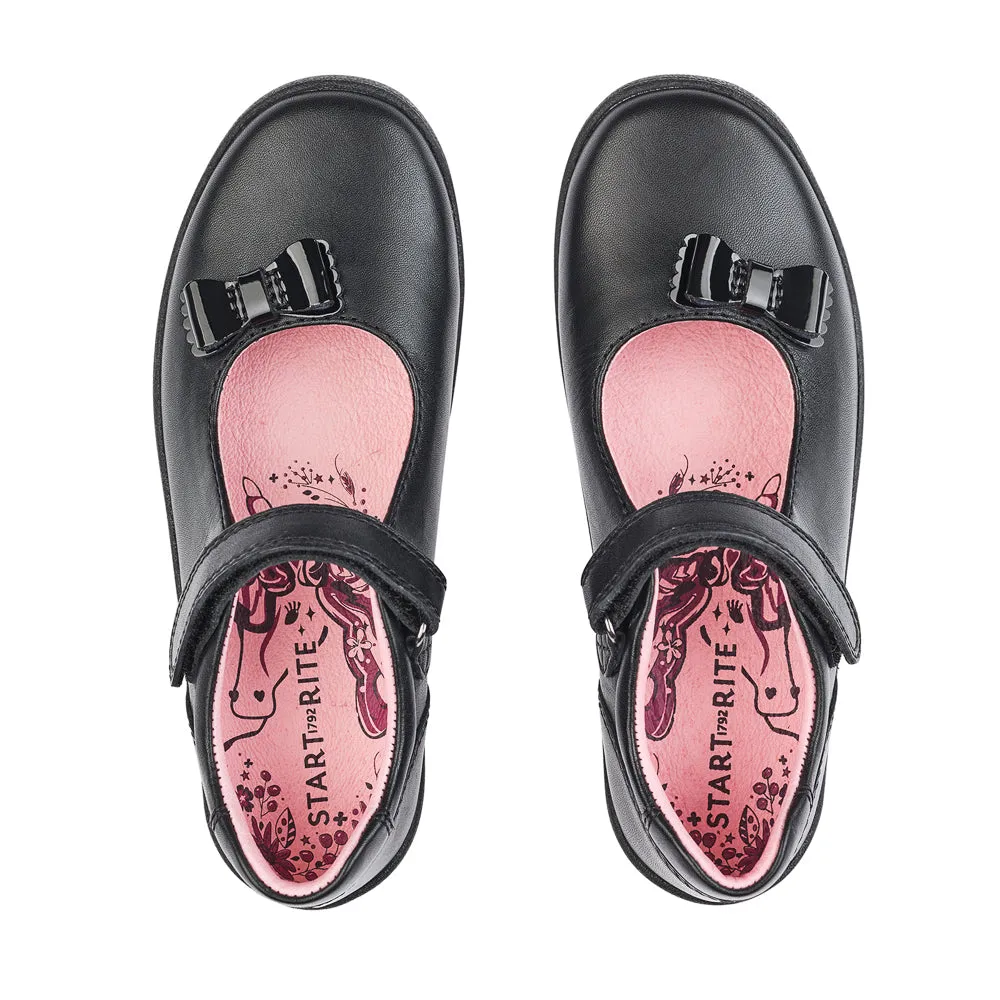 Start-Rite Giggle Black Leather School Shoe