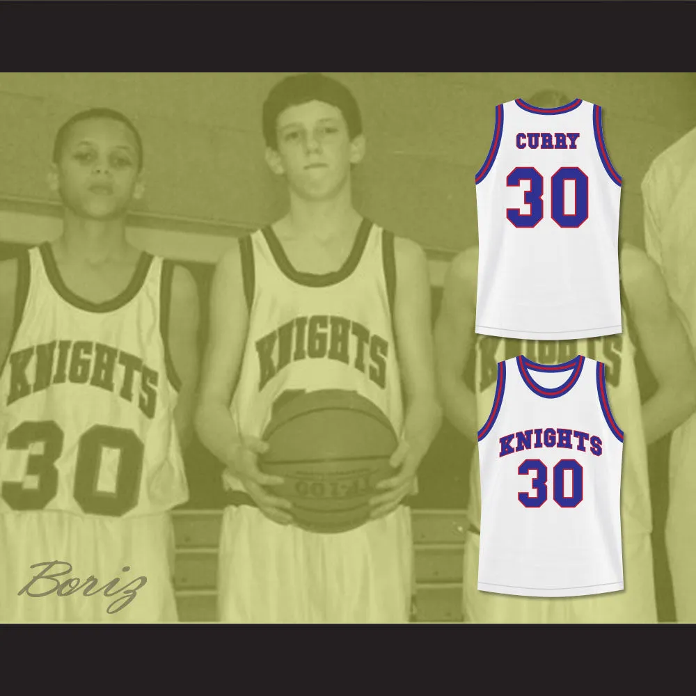 Stephen Curry 30 Charlotte Christian High School Knights White Basketball Jersey 2