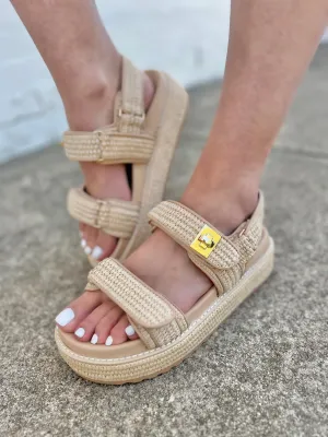 Steve Madden Bigmona Sandals In Natural Raffia