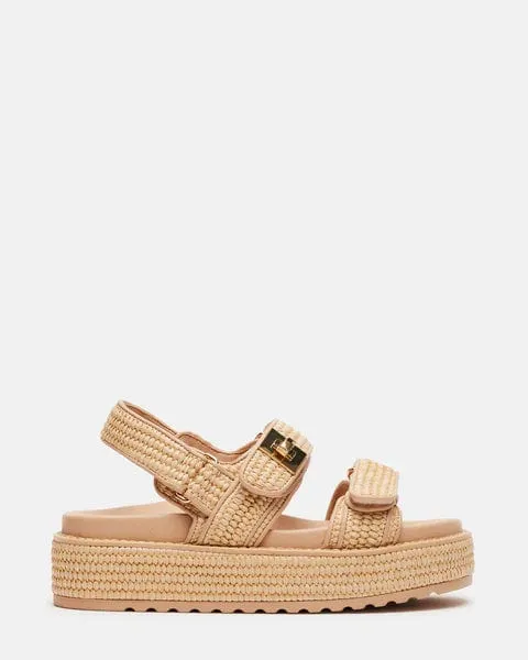 Steve Madden Bigmona Sandals In Natural Raffia