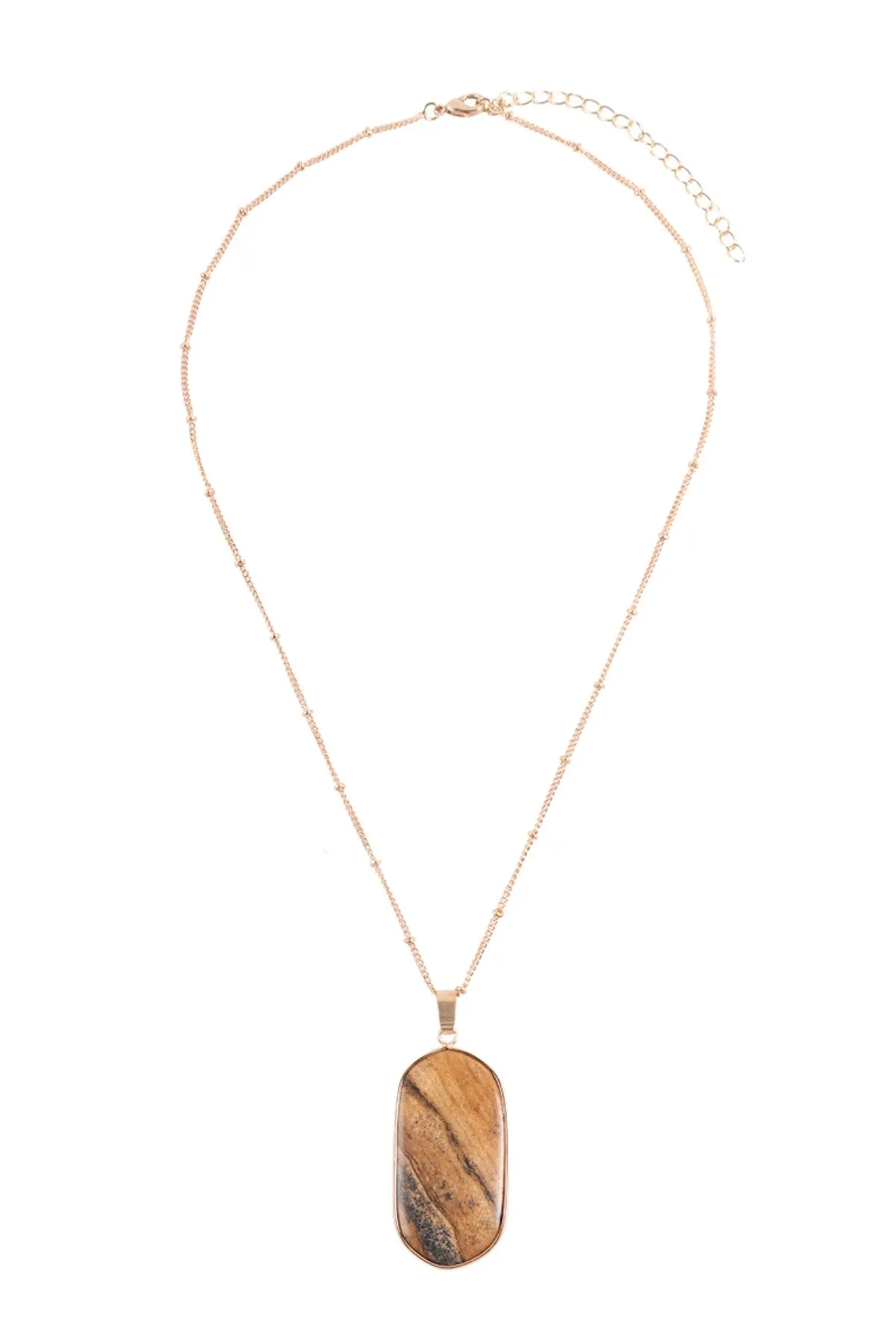 Stone Pendant Necklace- 8 Colors