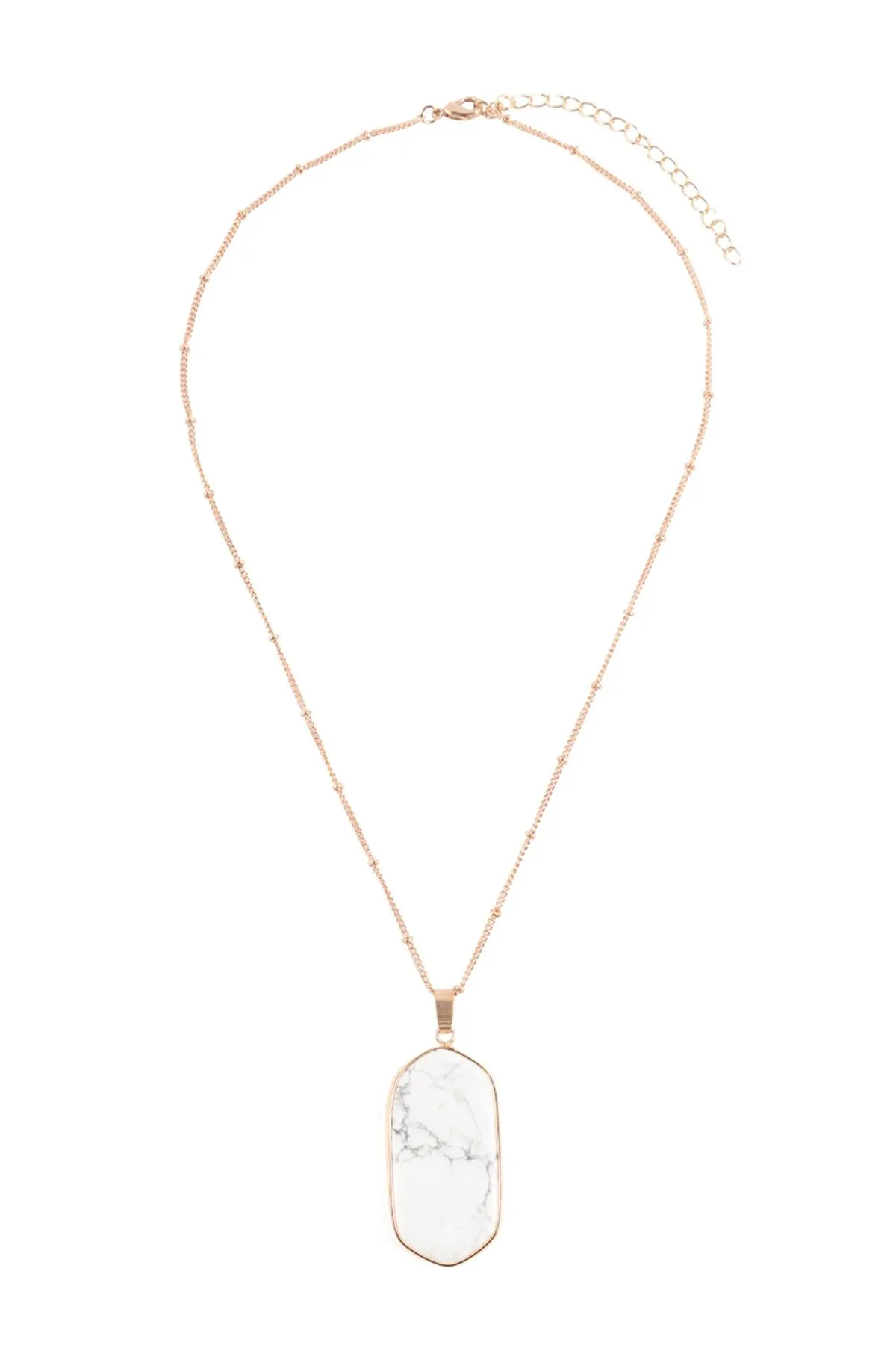 Stone Pendant Necklace- 8 Colors