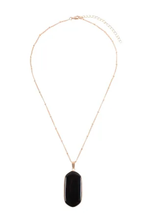 Stone Pendant Necklace- 8 Colors