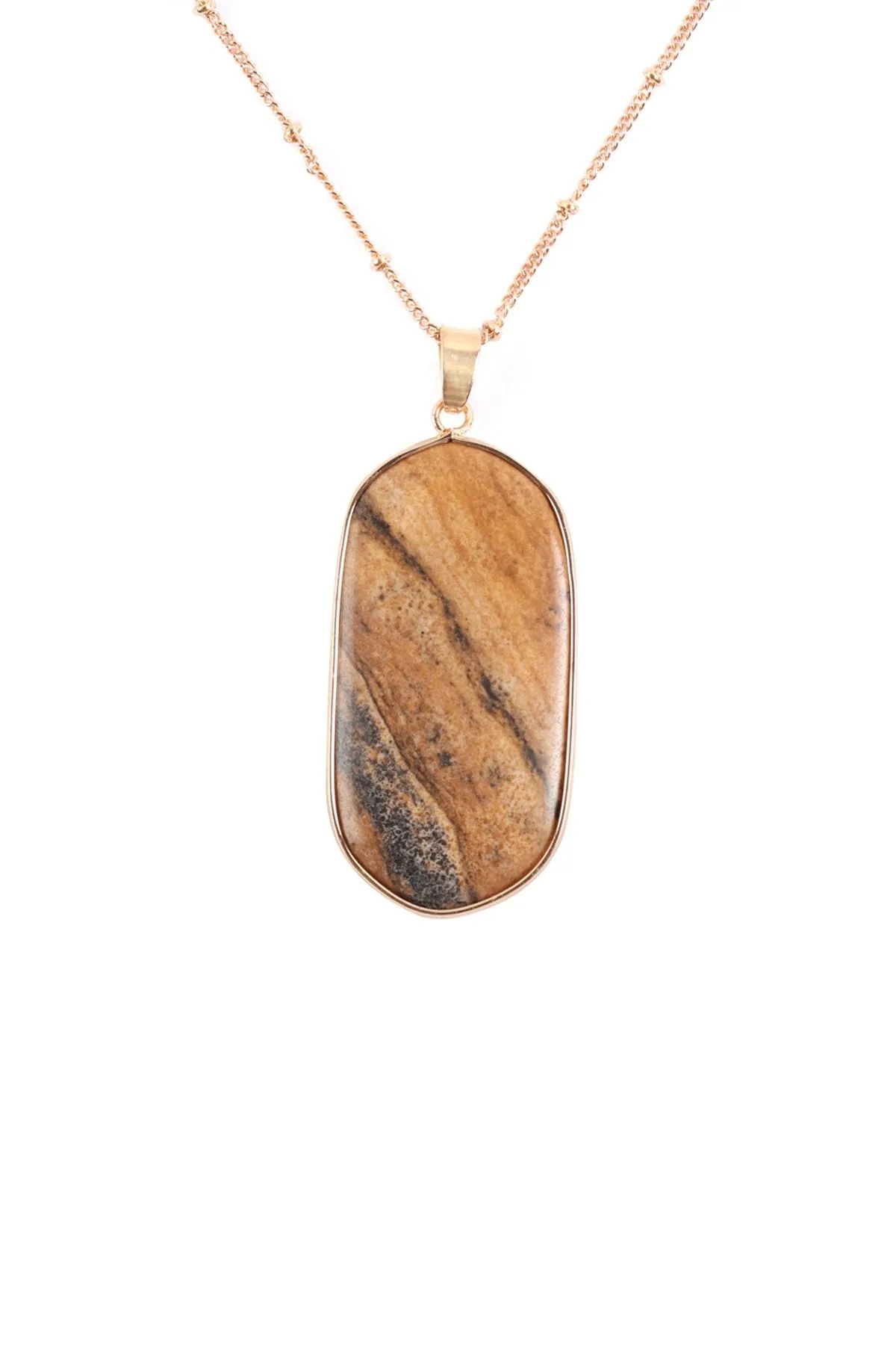 Stone Pendant Necklace- 8 Colors