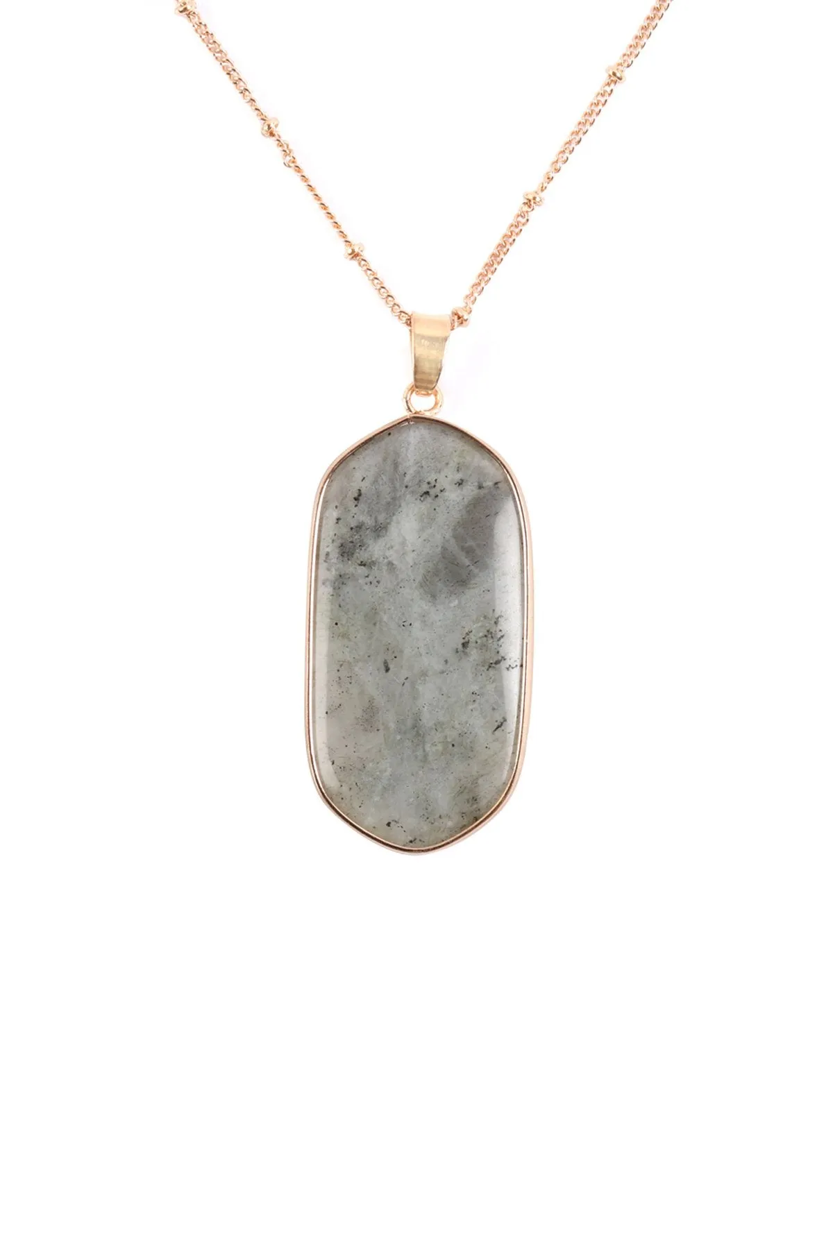 Stone Pendant Necklace- 8 Colors