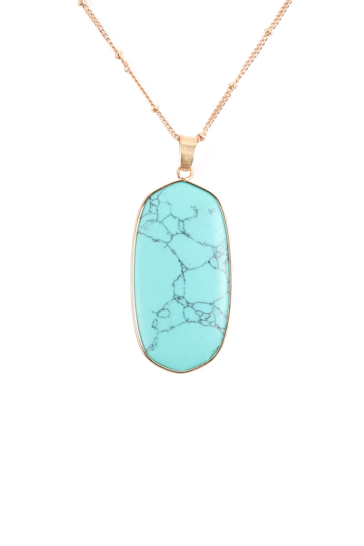 Stone Pendant Necklace- 8 Colors