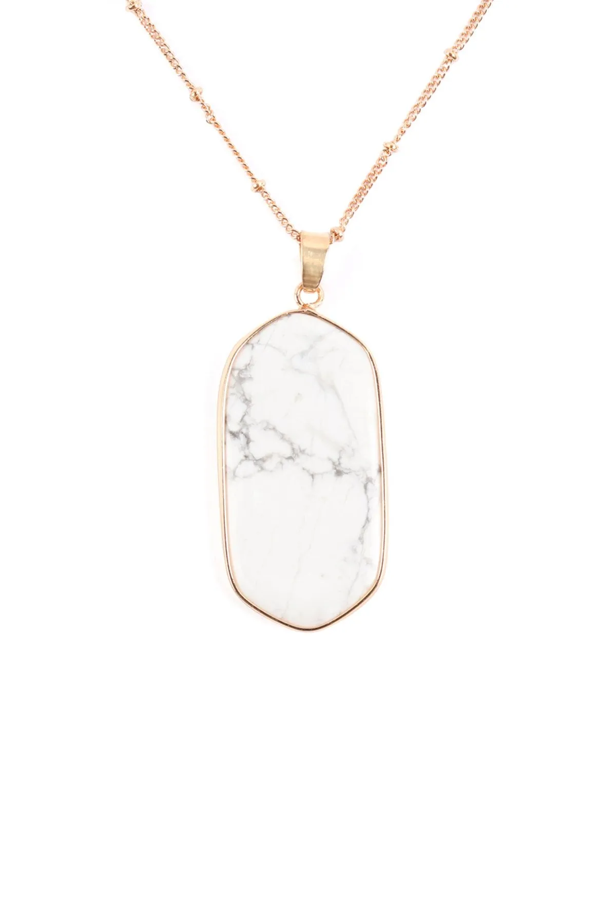 Stone Pendant Necklace- 8 Colors