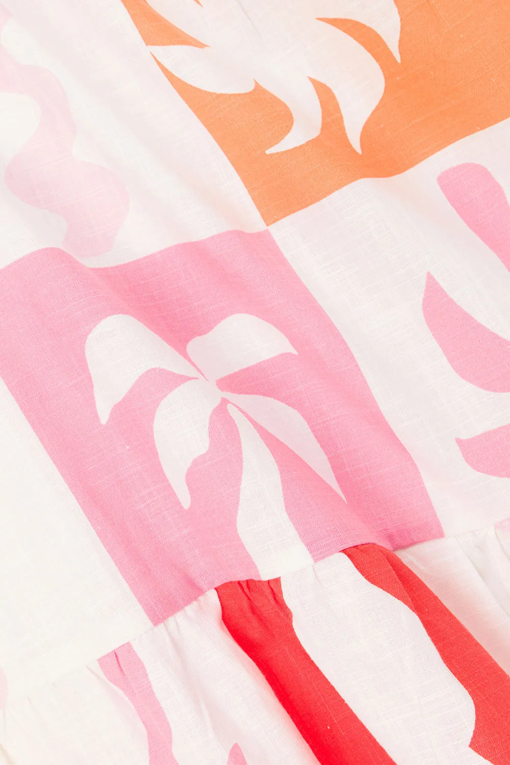 Talia Dress - Palm Tile Fuego