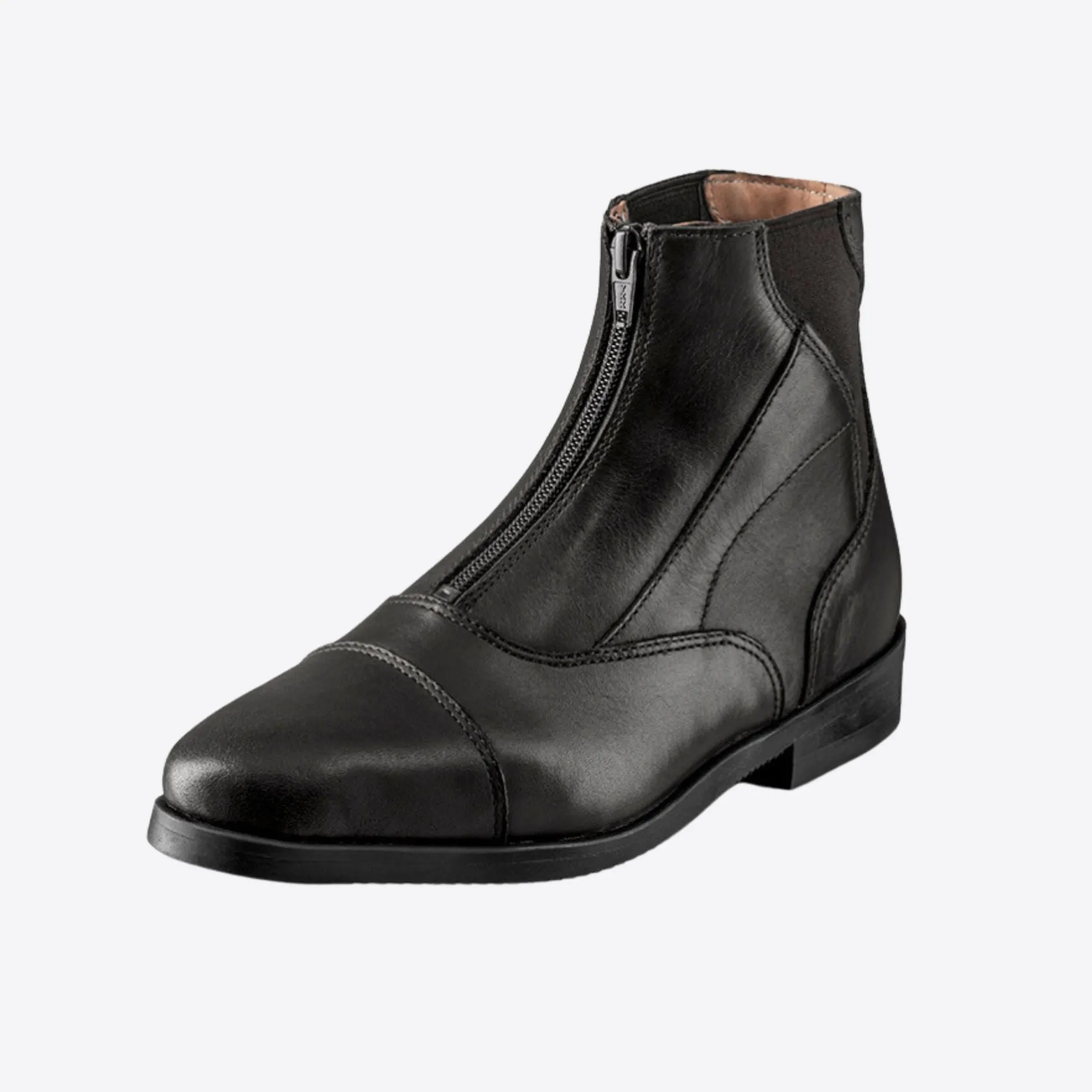 Taurus Front Zip Short Riding Boots - Black