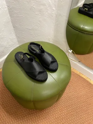 Total Black Crossed Sandal