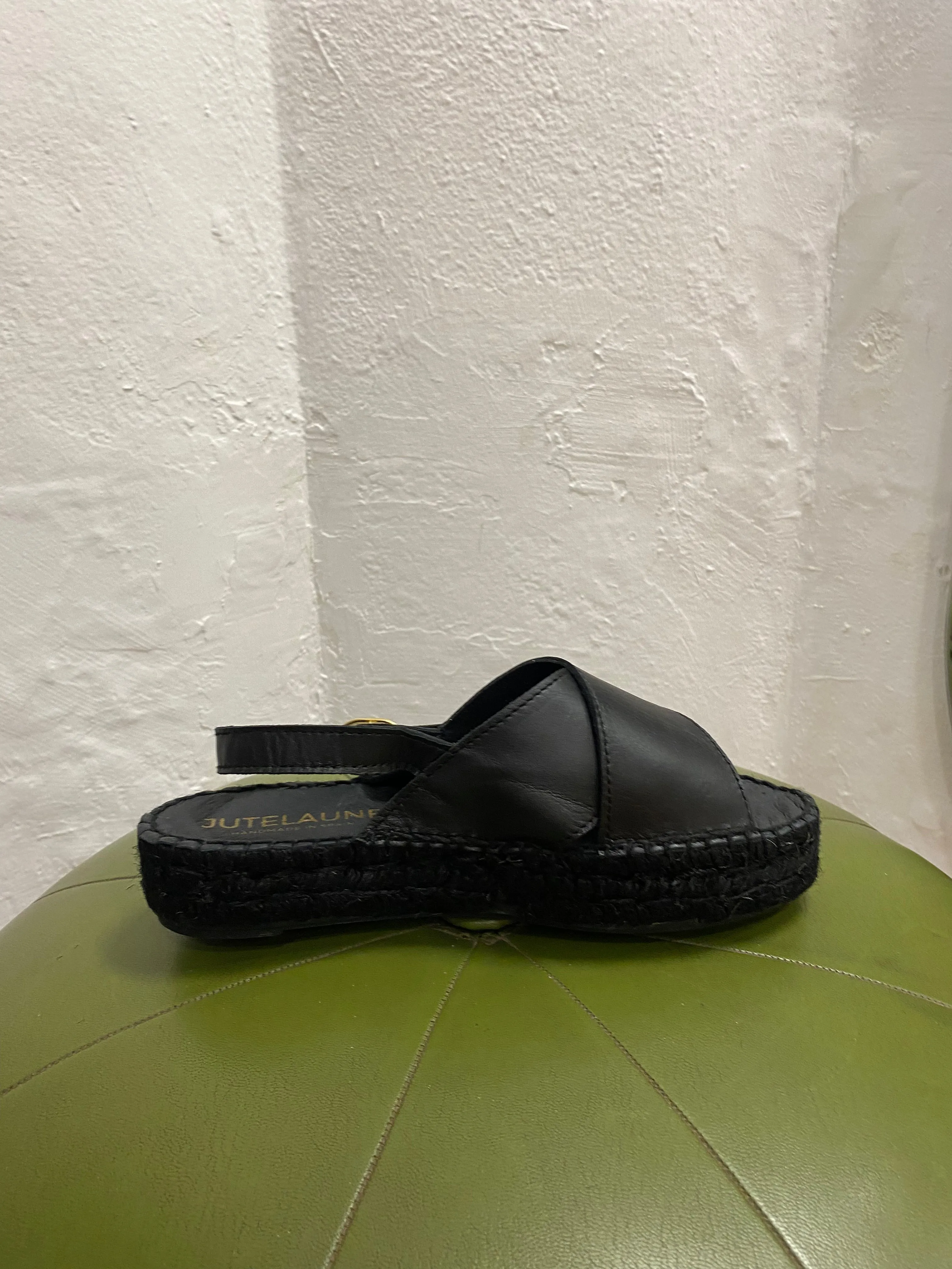 Total Black Crossed Sandal
