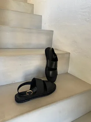 Total Black Strap Sandal