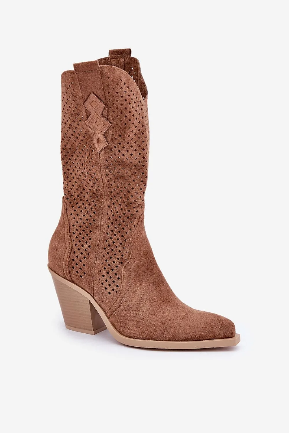 Unique latticed upper Cowboy boots
