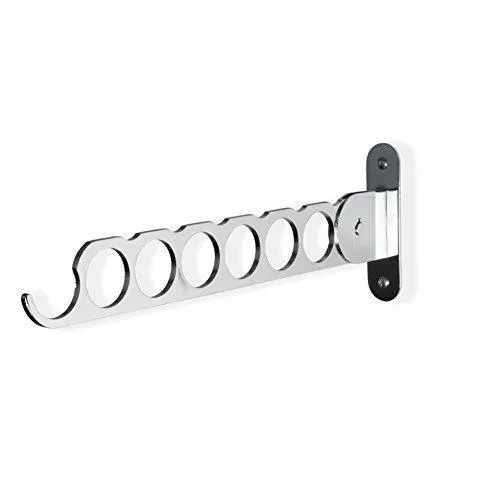 Wallniture Costa Wardrobe Organizer Wall Mounted Clothes Bar - Hanger Holder Organizer - Steel Black 14.5 Inch (Chrome)