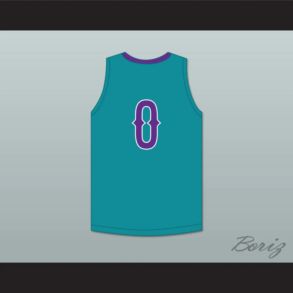 Wendell Moore Jr 0 Cox Mill High School Chargers Teal Basketball Jersey 1