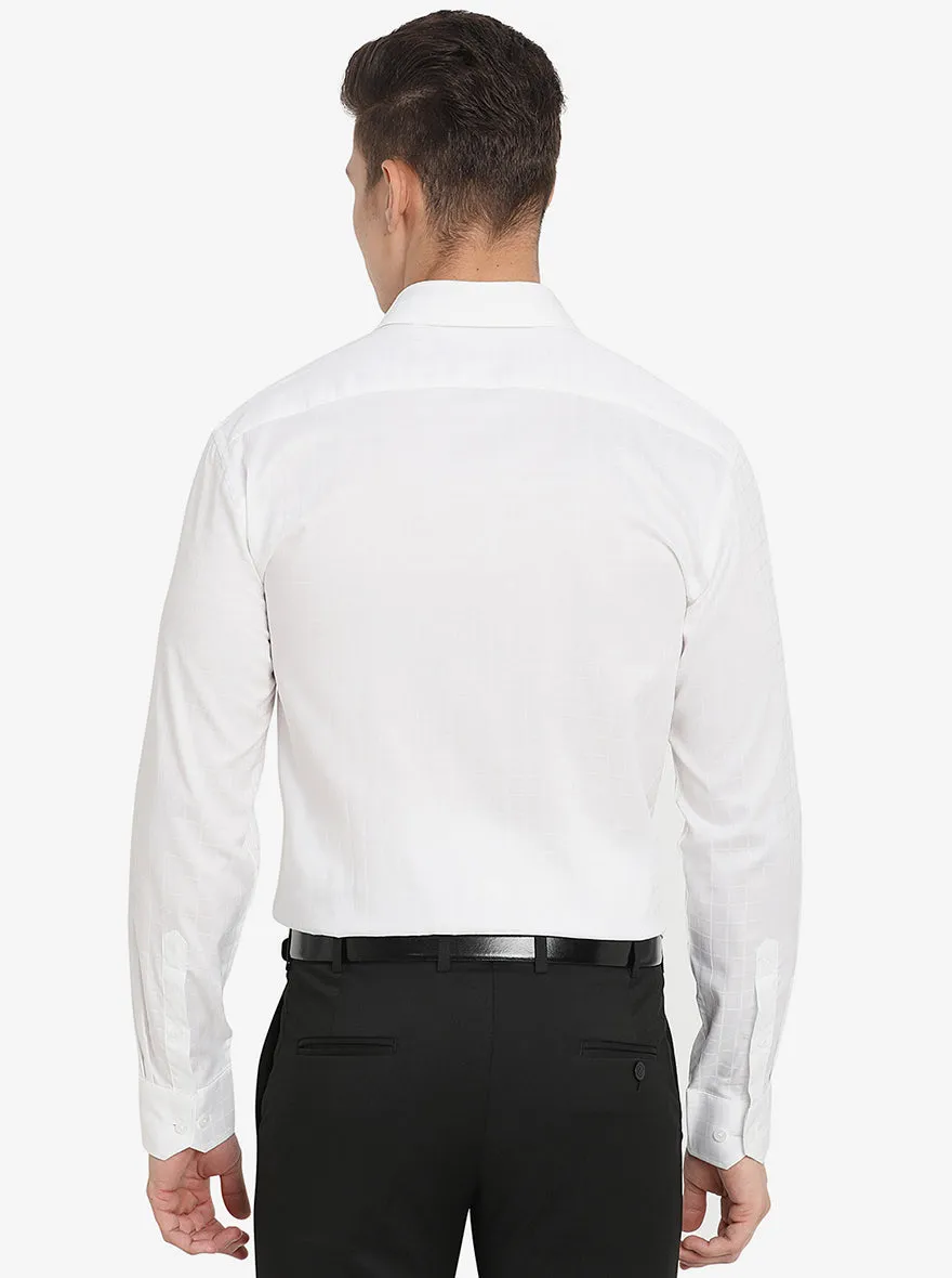 White Checked Regular Fit Formal Shirt | JadeBlue