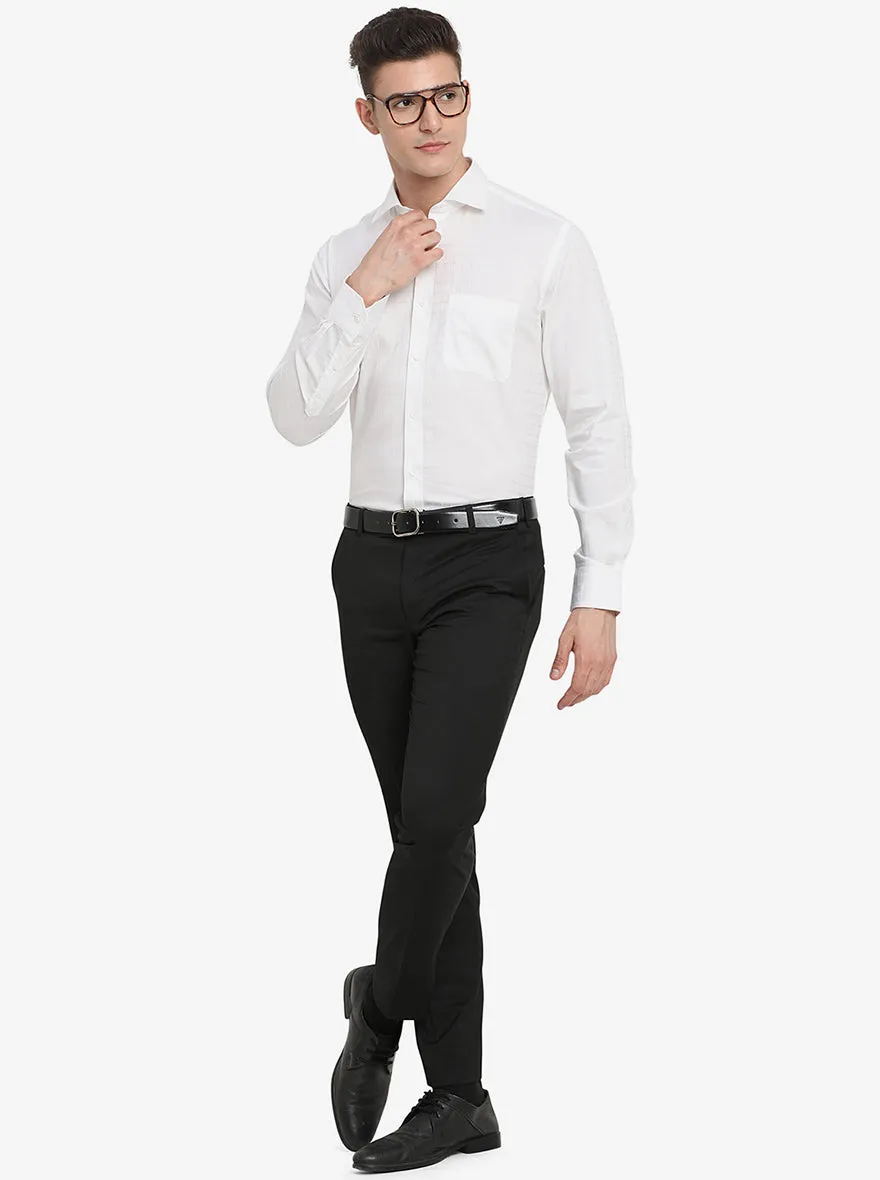 White Checked Regular Fit Formal Shirt | JadeBlue