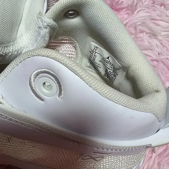 White Jordan metallic chrome shoes