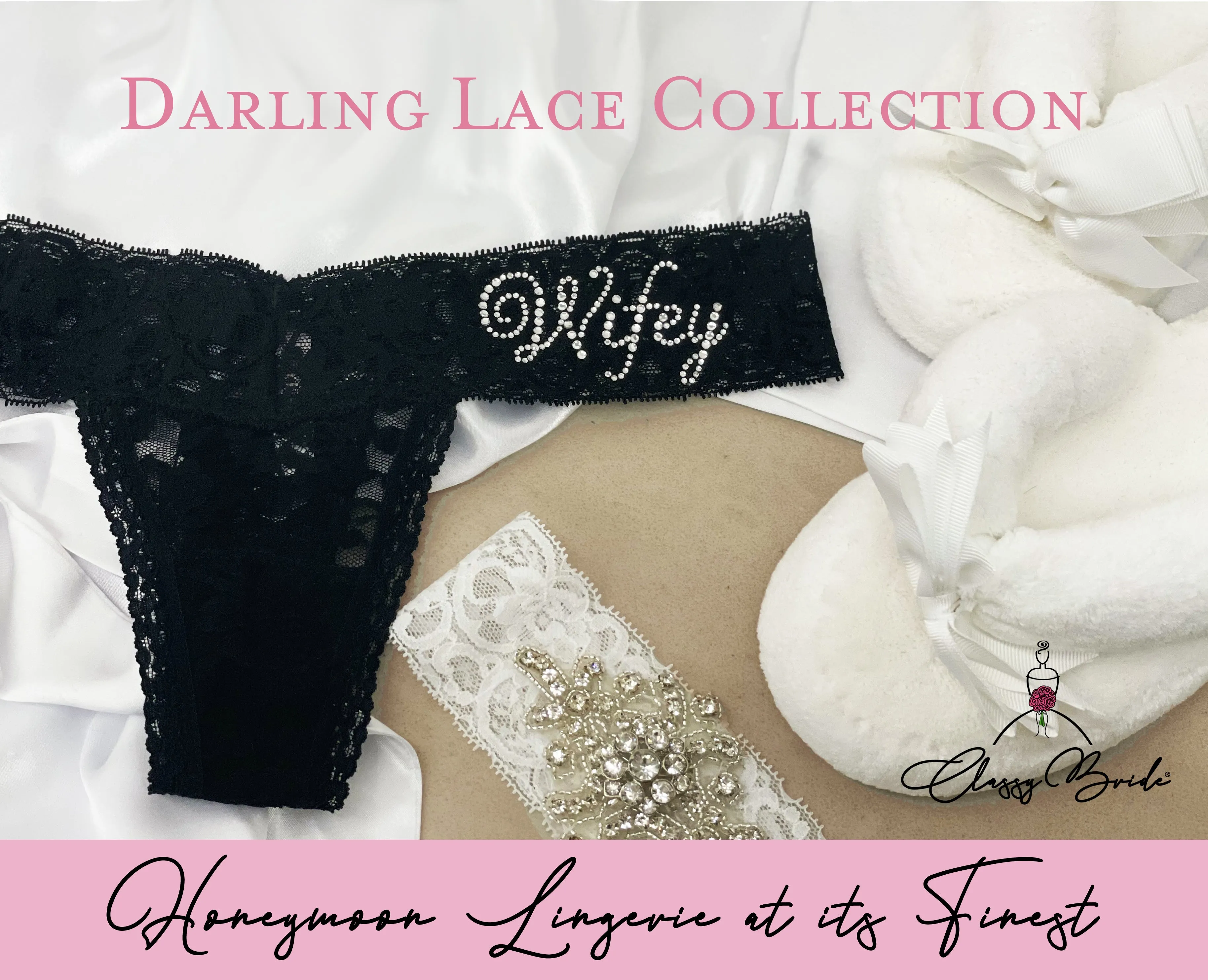 Wifey Darling Lace Bridal Thong - Honeymoon Collection